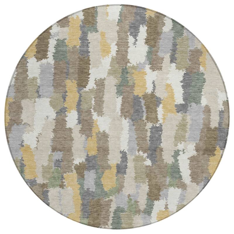 Machine Washable Indoor/ Outdoor Contemporary Stacks Chantille Rug