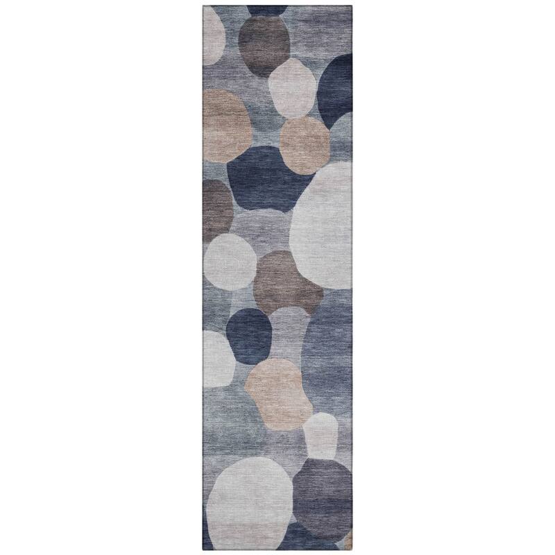 Machine Washable Indoor/ Outdoor Modern Circy Chantille Rug