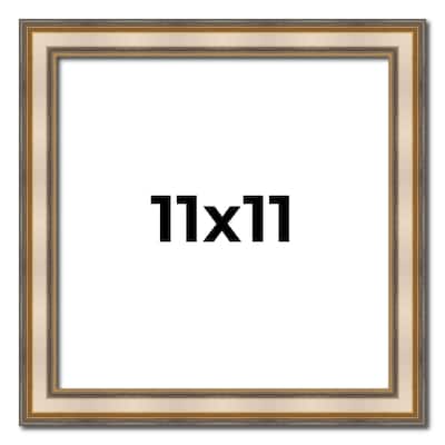 11x11 Frame Gold Solid Wood Shadow Box Width 1.5 Inches | Interior Frame Depth 2 3/8 Inches
