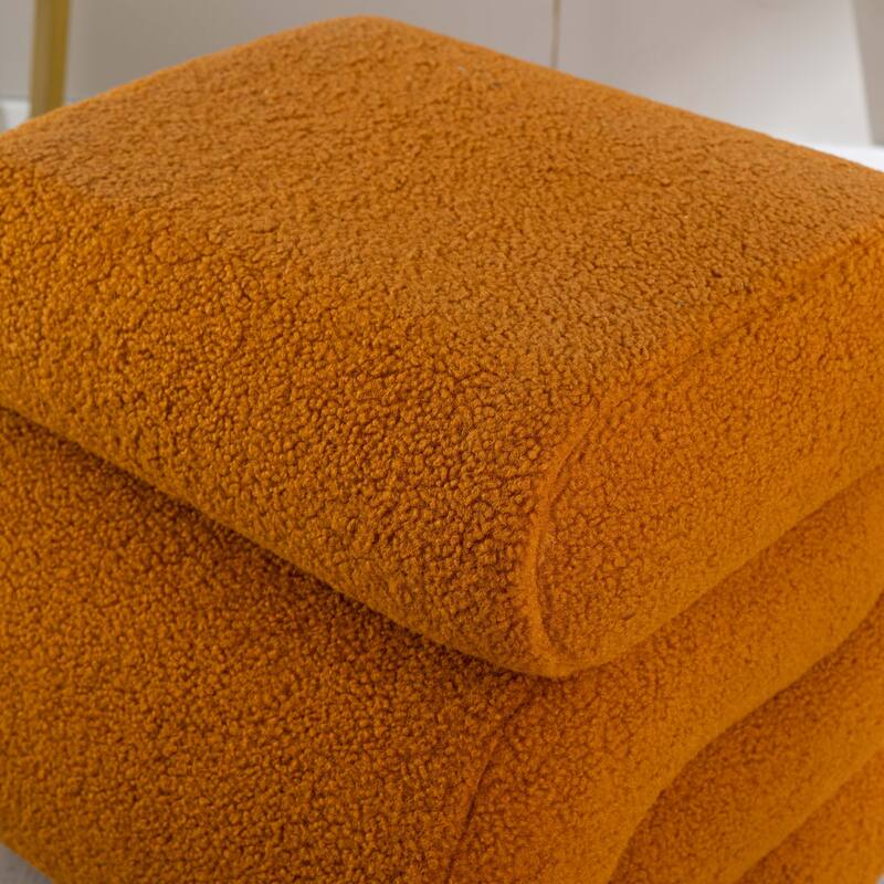 S-shape Ottoman Makeup Stool Footstool （Teddy/Velvet）
