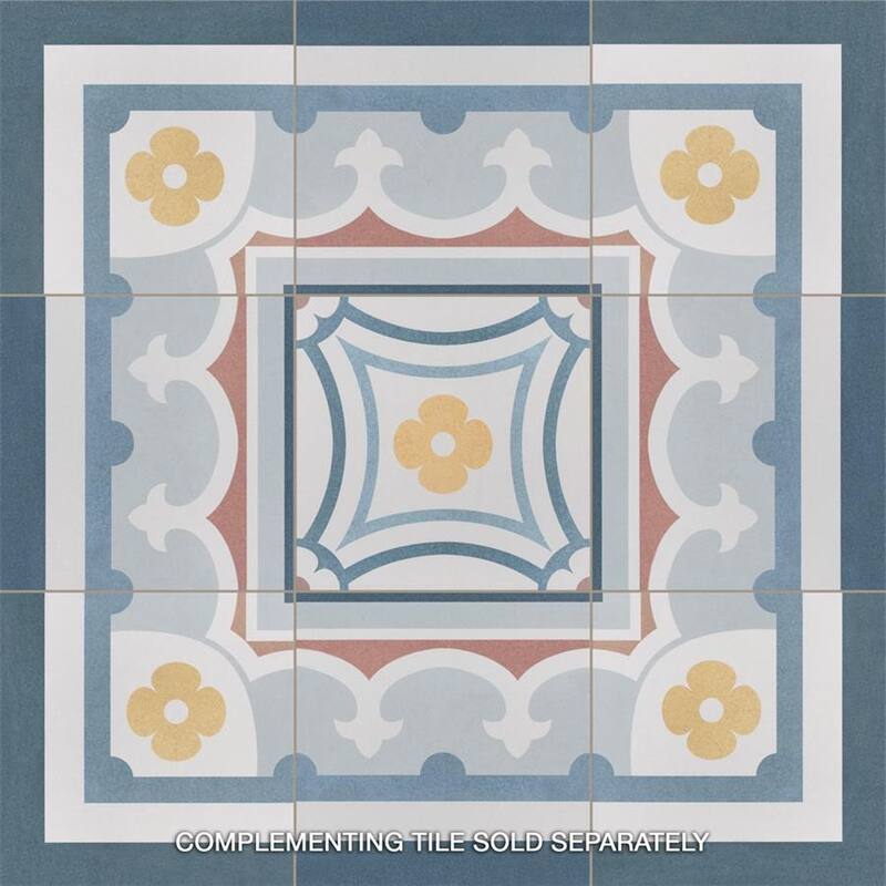 Merola Tile Caprice Saint Tropez Encaustic 7.86" x 7.86" Porcelain Floor and Wall Tile