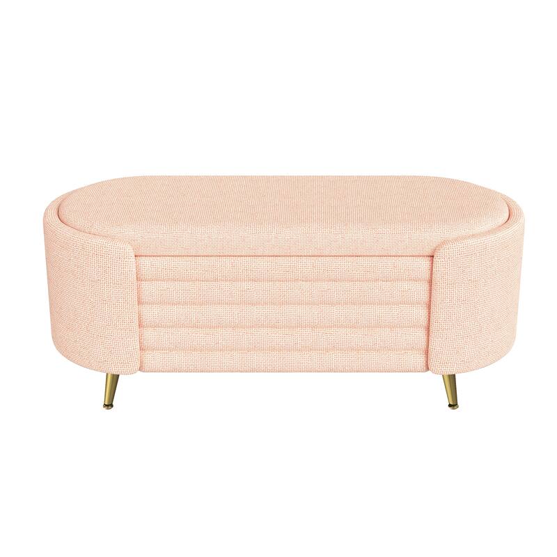 GDFStudio - Modern 44.9" Chenille Upholstered Storage Ottoman Bench