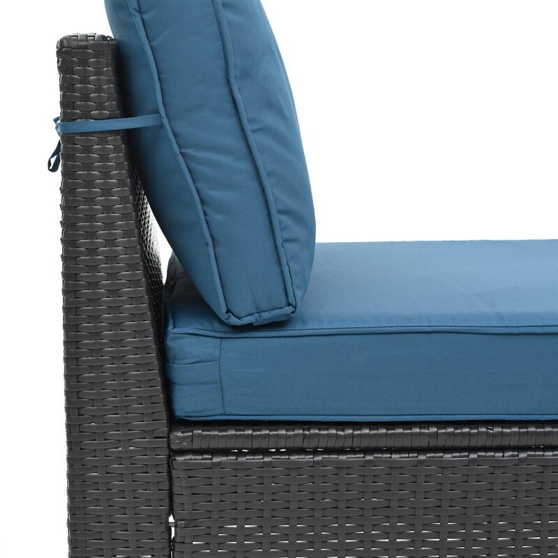 10-Piece Outdoor Rattan Sectional Sofa Set with Storage Table & Cushions
