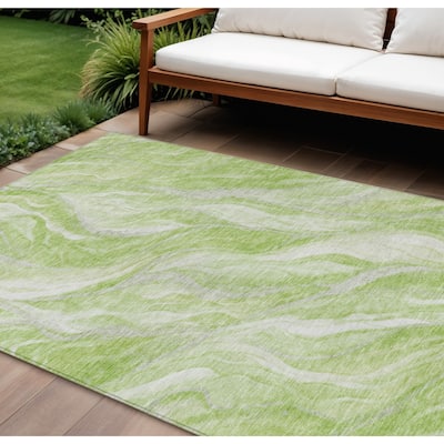 HomeRoots Abstract Transitional Rectangle Outdoor Rug