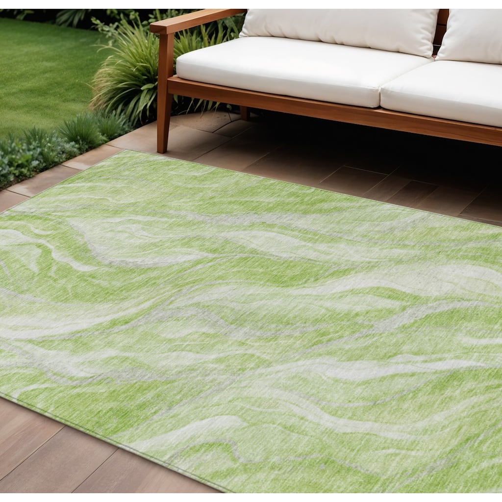 HomeRoots Abstract Transitional Rectangle Outdoor Rug