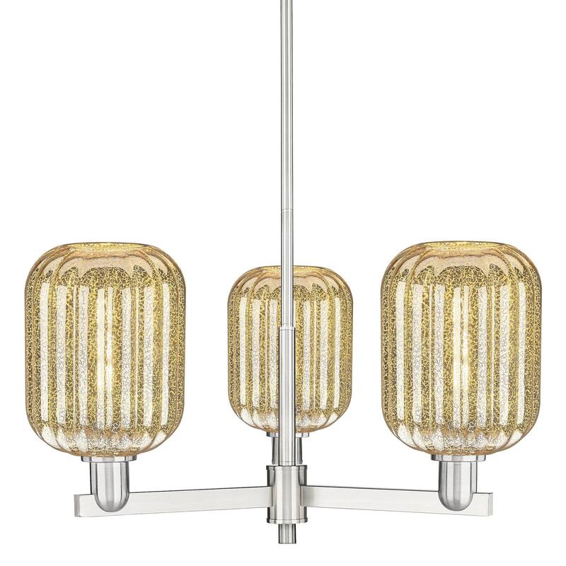 Innovations Lighting 716-3CR-14-18 Preston Chandelier Cylinder Preston - Satin Nickel / Mercury