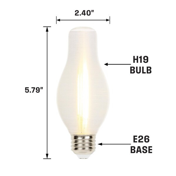 Westinghouse 5276020 6.5W Clear Spun Satin Glowescent H19 Dimmable Medium Base LED Light Bulb Pack of 6