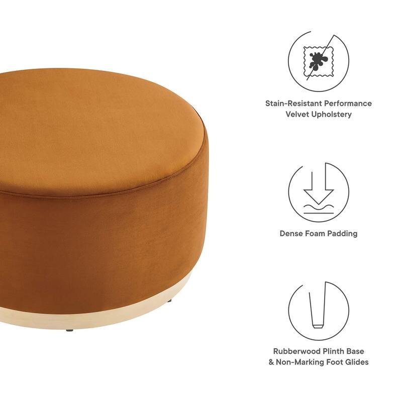 Tilden 16"/23"/29"/38" Performance Velvet Upholstered Ottoman