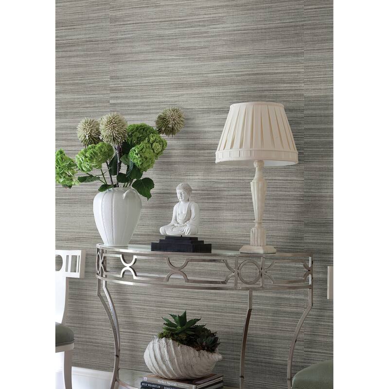 A-Street Prints Nathan Silver Grasscloth Wallpaper