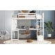 preview thumbnail 24 of 29, Full Size Loft Bed with L-shaped Multi-storage Desk, LED light and USB Charging Station, Storage Bench with 2 Drawers