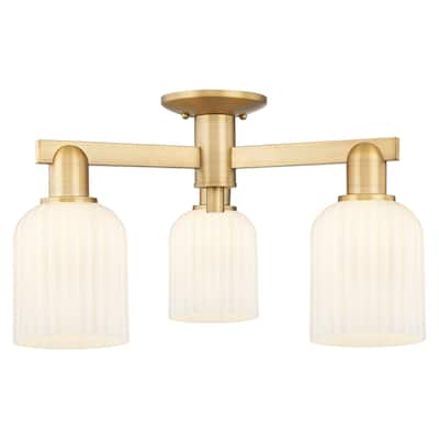 Innovations Lighting Downtown Urban - Bridal Veil - 3 Light 23" Semi-Flush Mount Light
