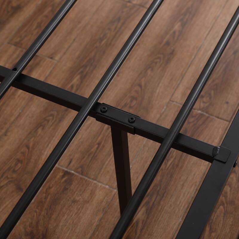 Single-Layer Bed Head and Soft Pull Buckle Bed End Standpipe Water Pipe Bed Black Gold-Painted Iron Bed