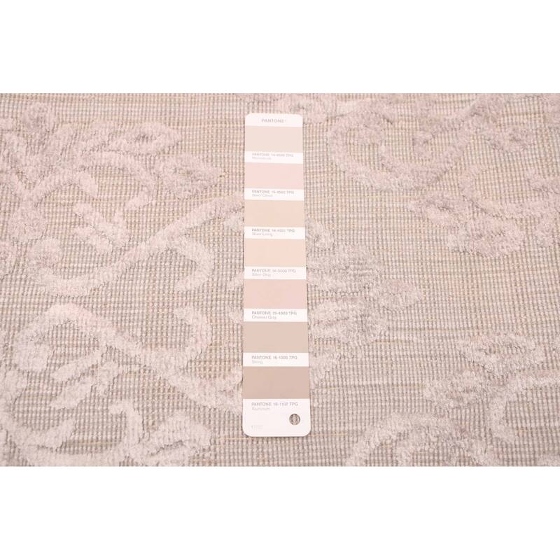 ECARPETGALLERY Hand Loomed Elysian Light Grey Viscose, Wool Rug - 8'0 x 9'10