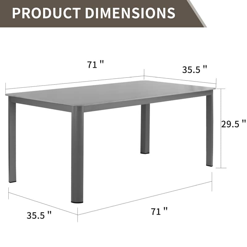 Bia Grey Outdoor Dining Table with Stone Top