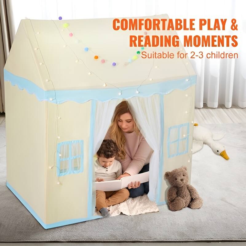 Indoor Outdoor Kids Tent with Light and Soft Mat for Toddlers - 52 x 35 x 60 in