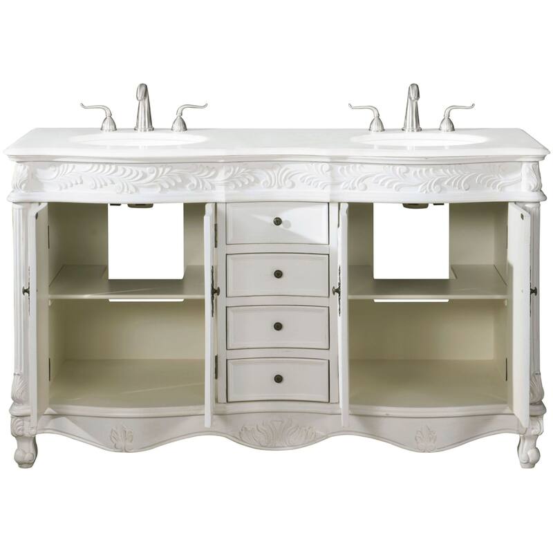 Elegant Lighting VF-1049-VW Windsor 60" Free Standing Double Basin
