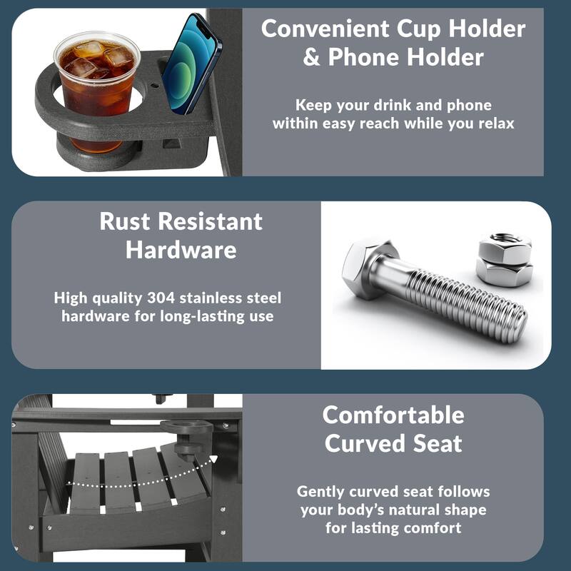 Hanniford Poly Adirondack 49 Inch Bench