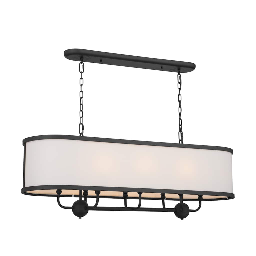 Kichler Lighting Heddle 42 inch 8-Light Linear Chandelier Textured Black