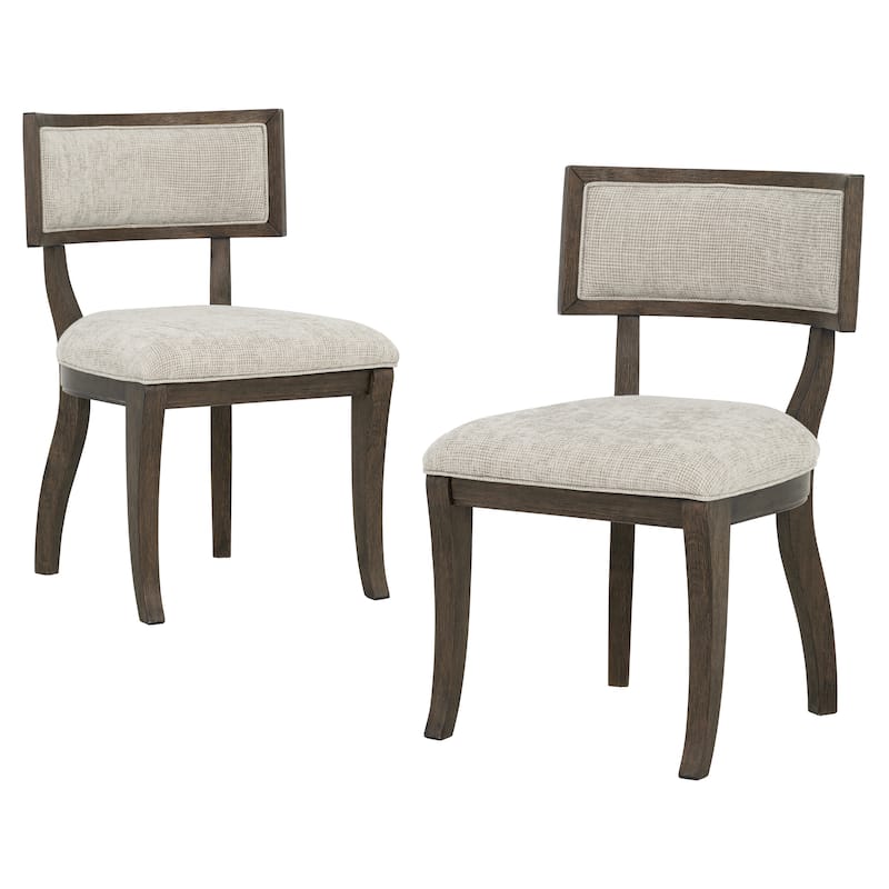 Madison Park Signature Marie Upholstered Split-Back Dining Chairs with Curved Wood Frame (Set of 2)