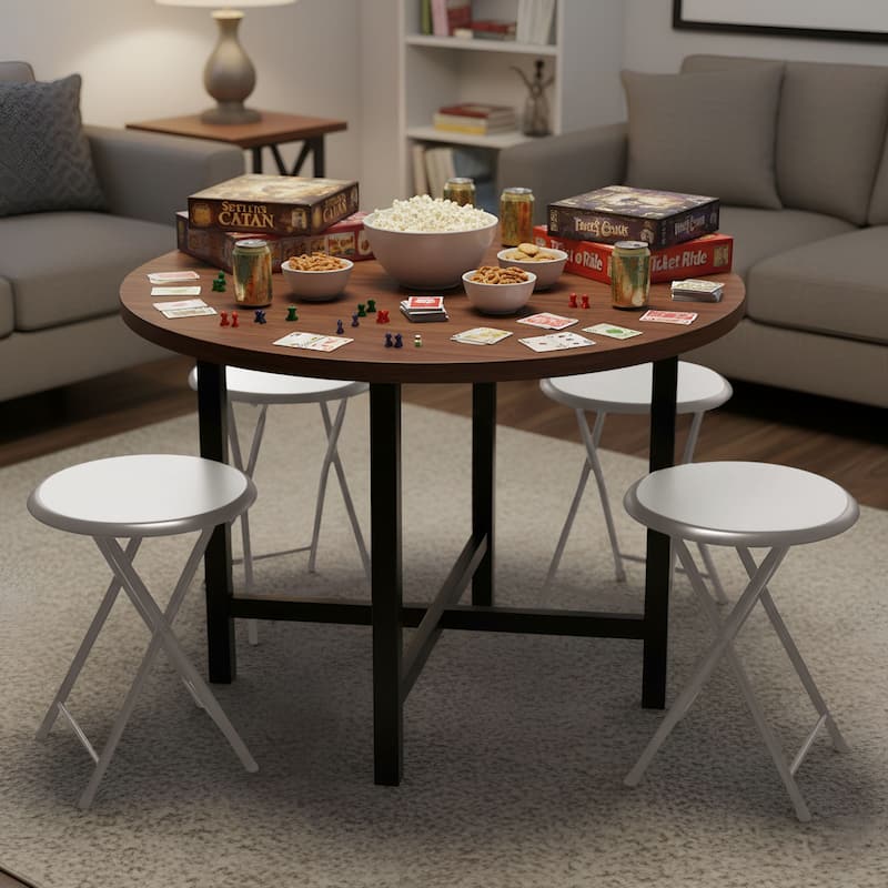 Lavish Home 18-Inch Folding Stool, White