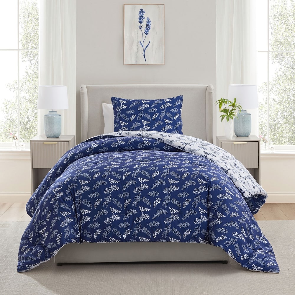 Empyrean 3PC Reversible Botanical Printed Comforter Bedding Set