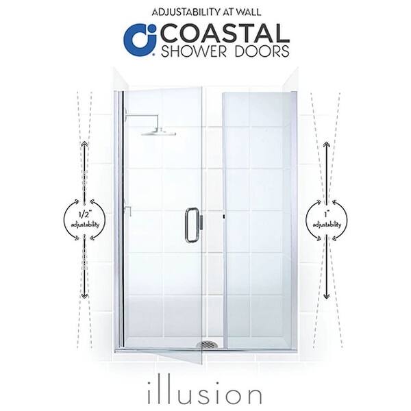 Shop Coastal Shower Doors Hc56il 70 C Illusion Series 56 X 70 Frameless Overstock 28308696