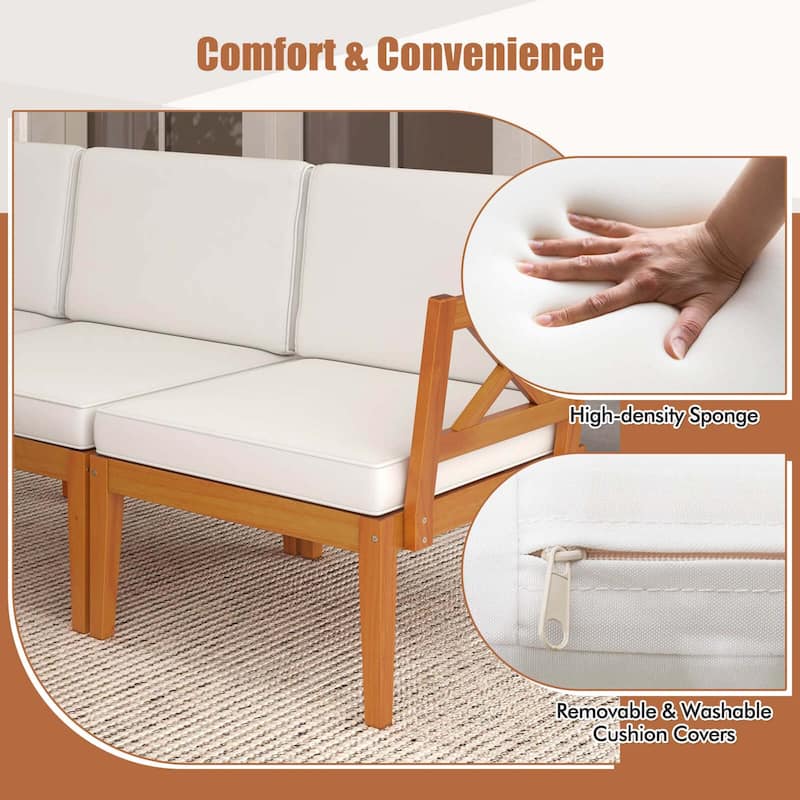 Costway 10 PCS Acacia Wood Patio Furniture Set with Cushions and - See Details