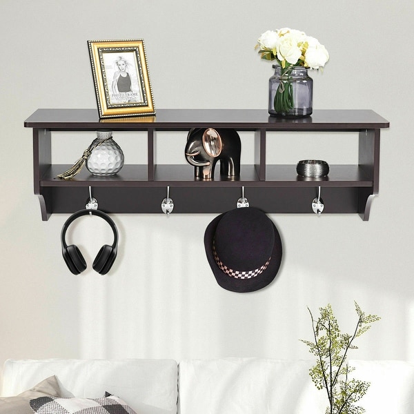 hallway coat rack with shelf