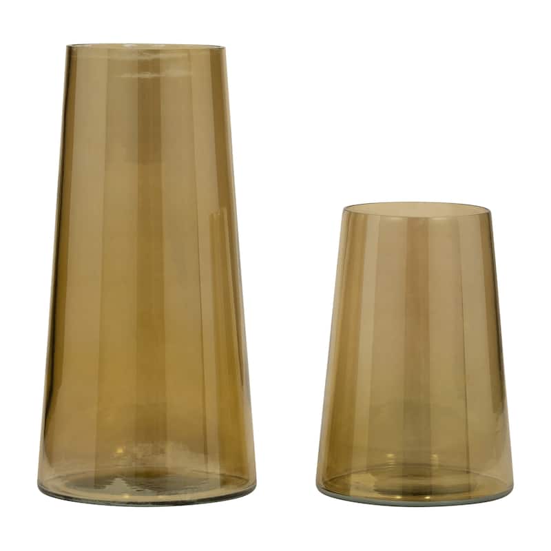 Sagebrook Home Glass, Luster Vase, Gold, Cylinder, Solid Color