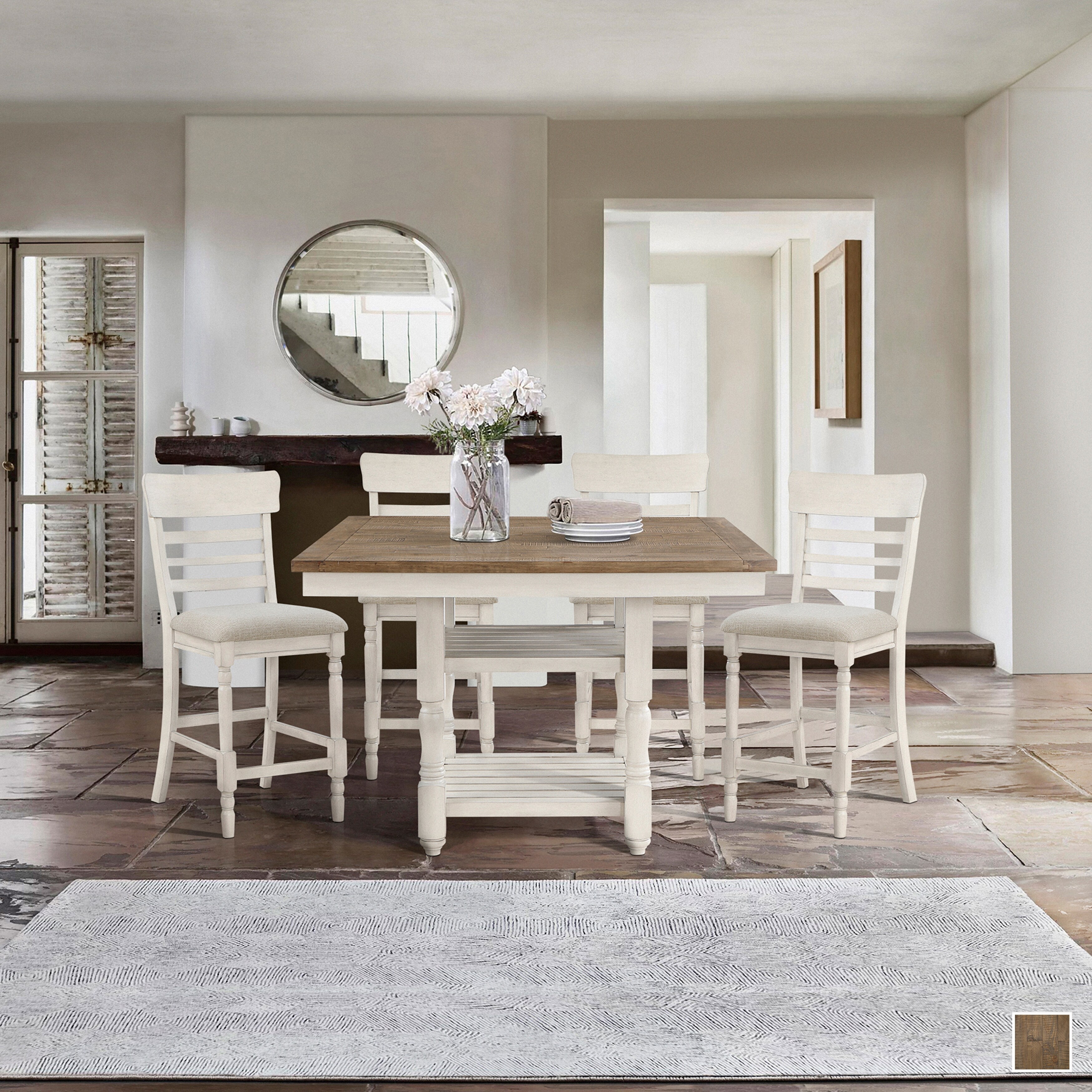 Off white counter height dining sale set