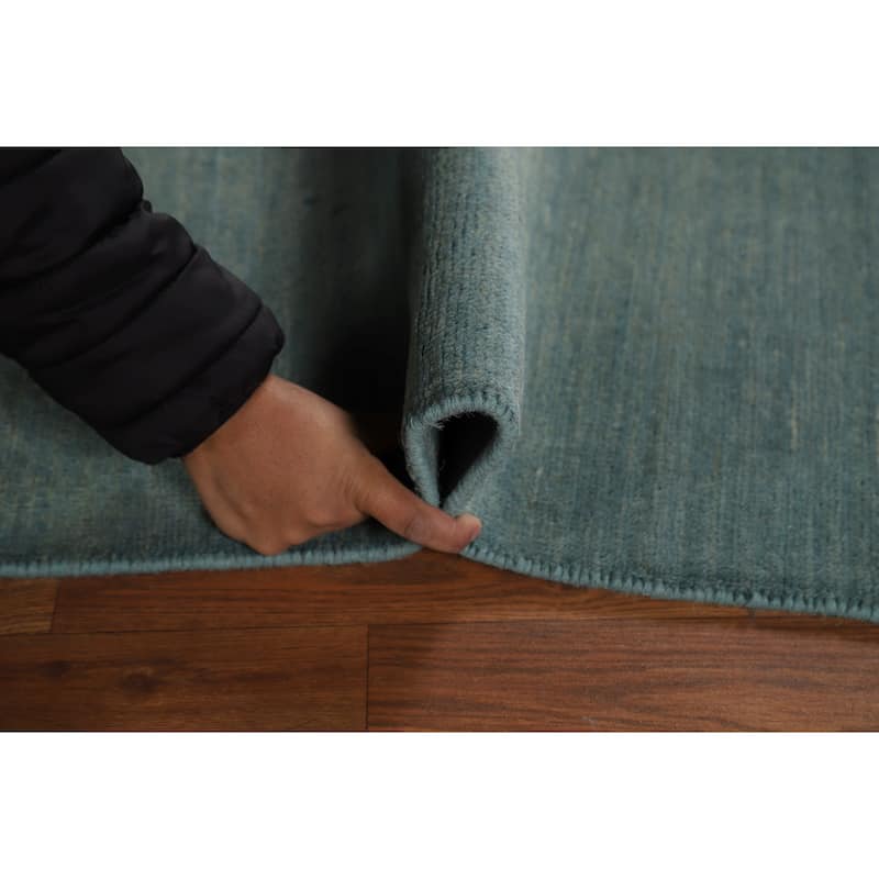 Aqua Blue & Green Modern Gabbeh Oriental Area Rug Handmade Wool Carpet - 4'10" x 6'10"