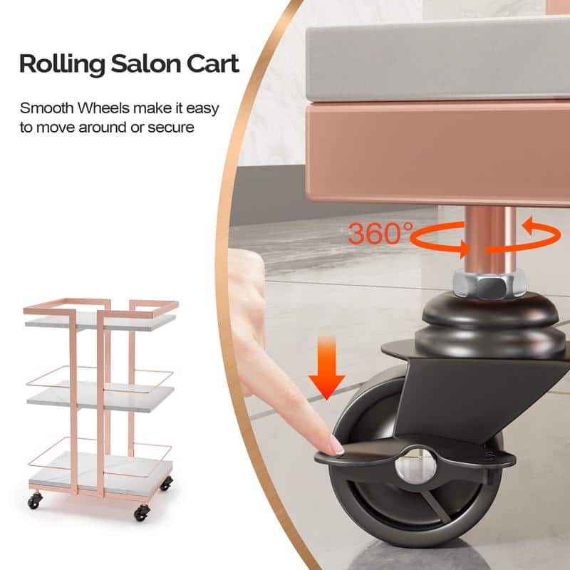 Rolling Cart, 3-Tier Multifunctional Storage Cart, Storage Trolley for bathroom, living room