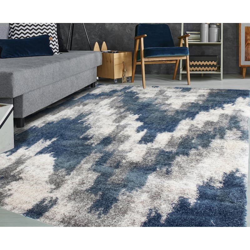 Noori Rug Lux Emma Casual Ikat Pattern 2-inch Thick Shag Rug