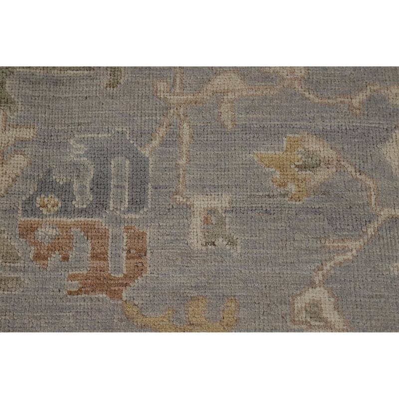 Hand Knotted Oriental 100% Wool Carpet Transitional All-Over Greys & Charcoal Oushak Area Rug - 11' 9'' X 9' 2''