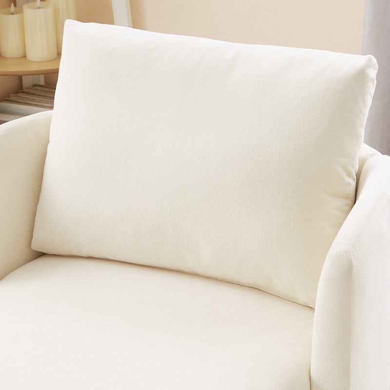 Swivel Chair for Living Room, 29.9" Accent Armchair with Removable Backrest Upholstered Swivel Sofa Chair for Office