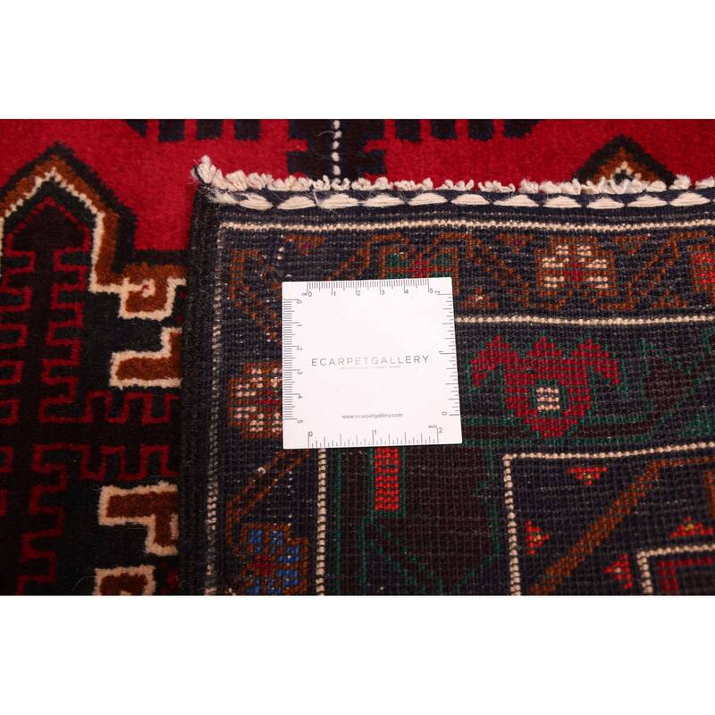 ECARPETGALLERY Hand-knotted Teimani Red Wool Rug - 3'7 x 6'7