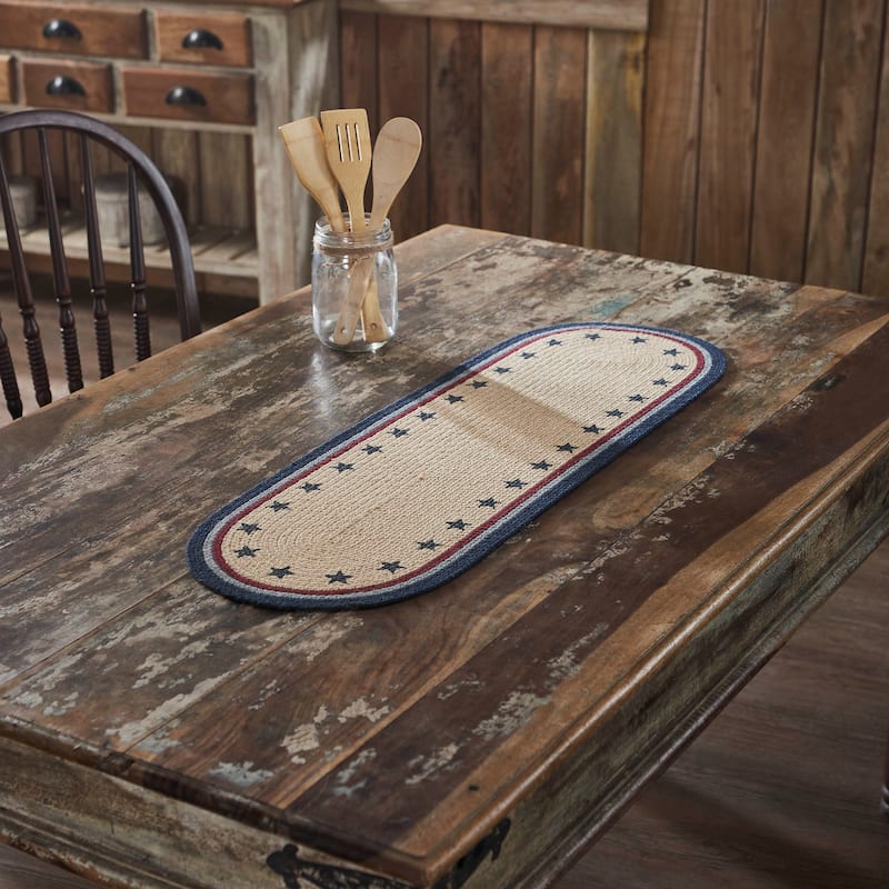 My Country Oval Runner Stencil Stars 12x36