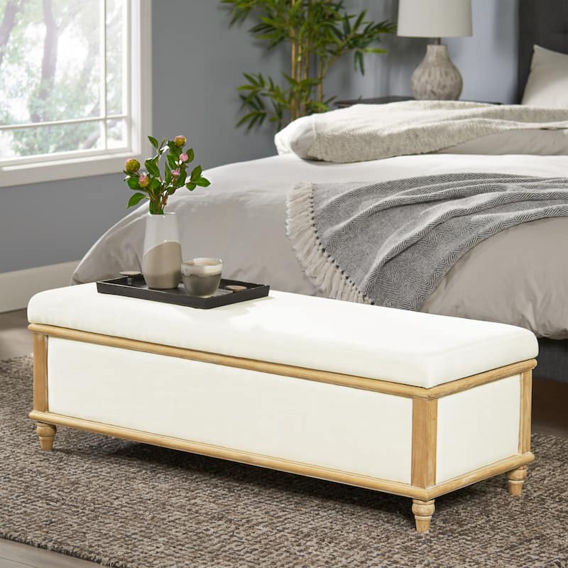 Abilene Fabric Storage Ottoman Bench by Christopher Knight Home