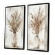 preview thumbnail 3 of 16, Beige White Boho Plant Chic I - Boho Feather Framed Wall Art Set Of 2 - Traditional Wall Art Decor 2 Pieces
