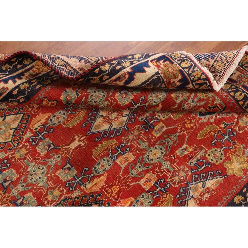 Hand Knotted Oriental 100% Wool Carpet Traditional All-Over Oranges & Rust Kashkoli Area Rug - 7' 8'' X 5' 0''