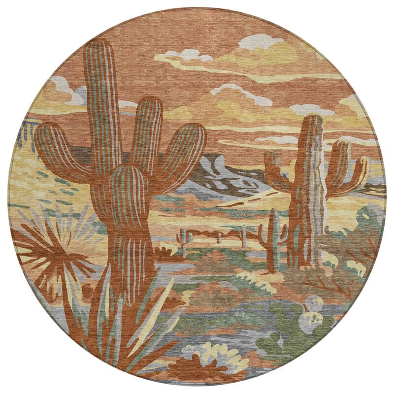 Machine Washable Indoor/ Outdoor Southwestern Mesa Chantille Rug