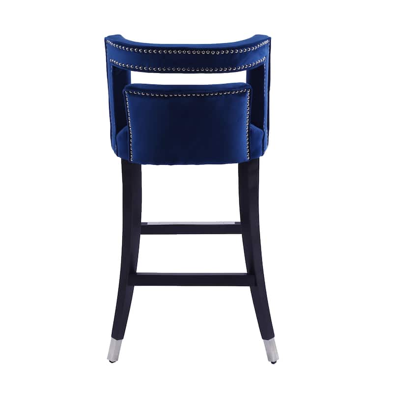 Velvet Barstool with nailheads(Set of 2)