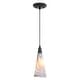 preview thumbnail 1 of 10, Milano Transitional Mini Pendant Ceiling Light Multi Color Art Glass Matte Black - 4.25-in W x 10.5-in H x 4.25-in D