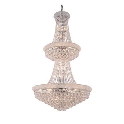 Chrome Metal Chandelier With Crystals