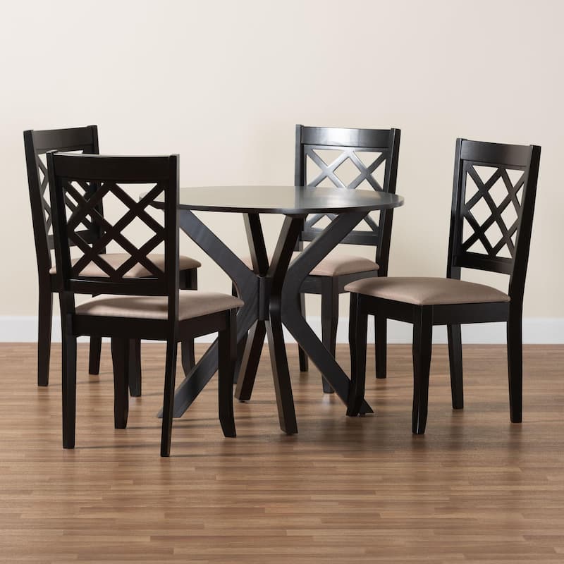 Jana Modern Fabric and Wood 5-Piece Dining Set