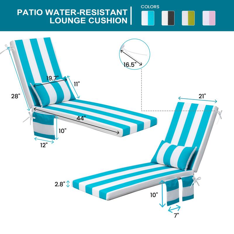 Pellebant Outdoor Lounge Chair Cushions with Pillow