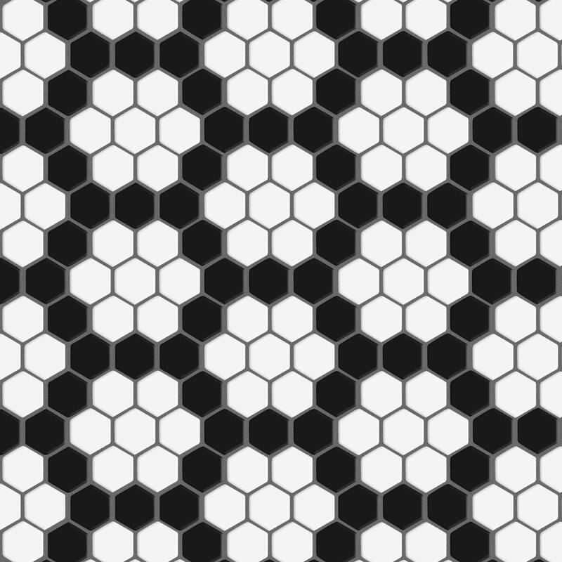 Merola Tile Metro 1" Hex Matte White w/Black Honeycomb 10-1/4" x 11-7/8" Porcelain Mosaic Floor and Wall Tile