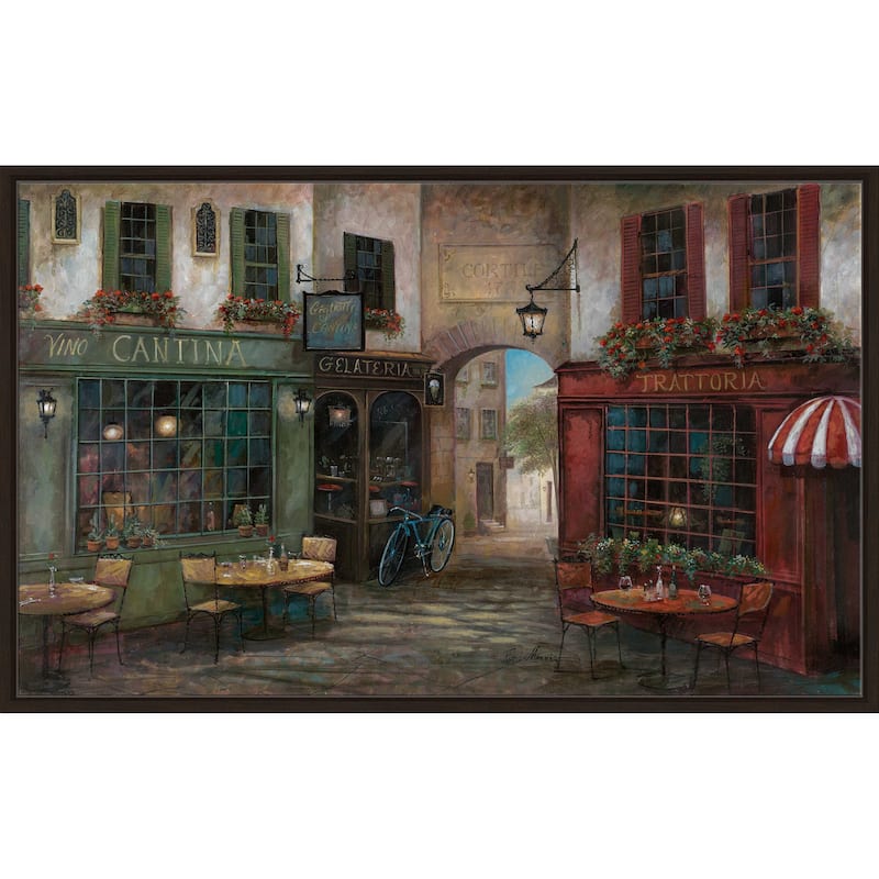 "Courtyard Ambiance" by Ruane Manning Print on Floating Canvas