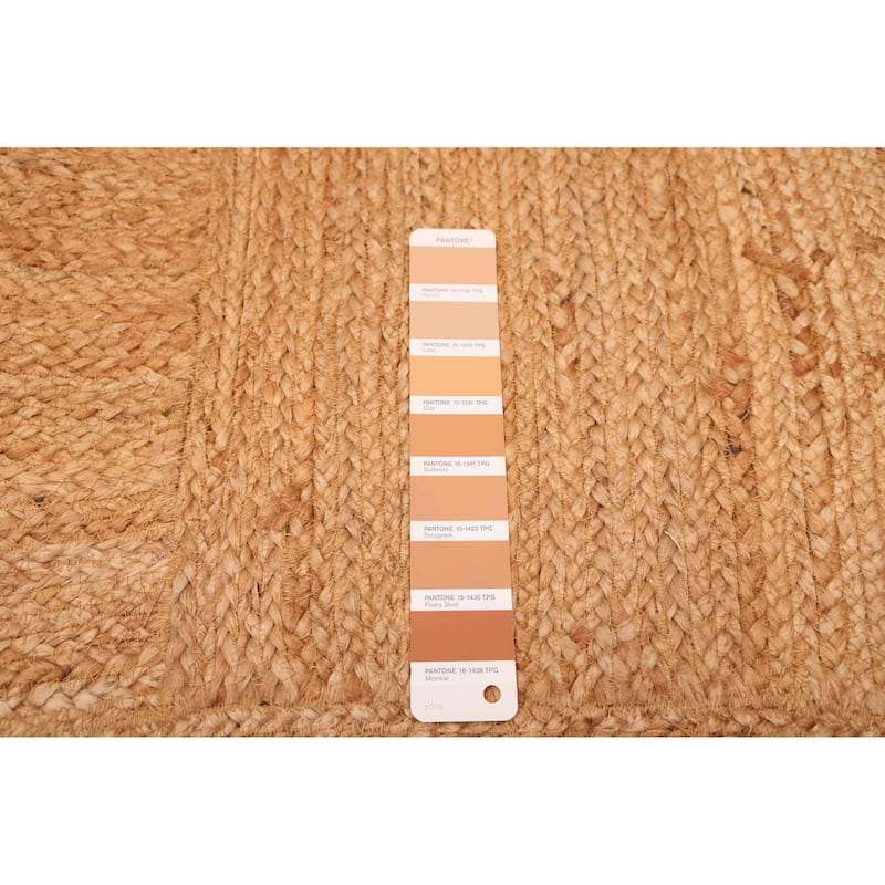 ECARPETGALLERY Braided Weave Palas Denizli Tan Jute Rug - 5'4 x 7'4