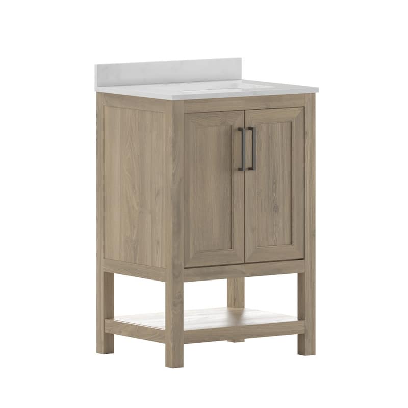 Bathroom Vanity with Undermount Sink and Open Storage Shelf